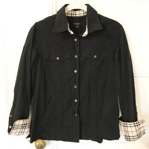 Burberry Black Button Down Long Sleeve Shirt M